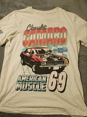 Chevrolet Camaro 'American Muscle 69' Short Sleeve Tee - Cream
